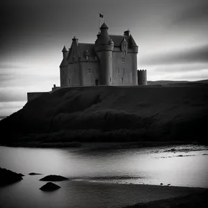 Majestic Fortress Tower Overlooking Coastal Landscape