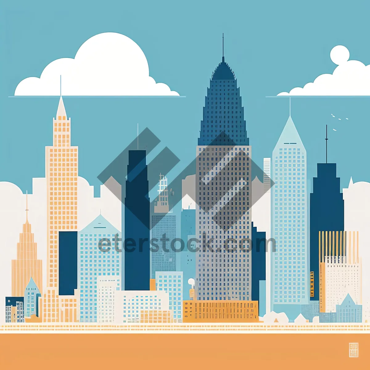 Picture of Urban Tower Silhouette Skyline Graphic Design