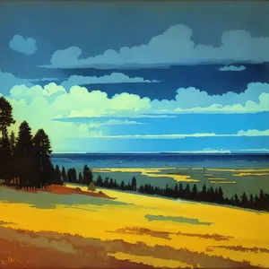 Blissful Sunset Beach Scene with Reflecting Sky