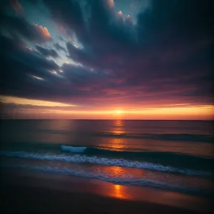 Serene Sunset Over the Ocean