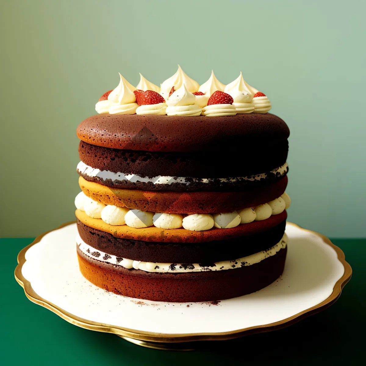 Picture of Delicious Birthday Chocolate Cake with Creamy Icing