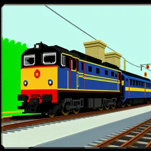 Electric locomotive speeding on railway tracks.