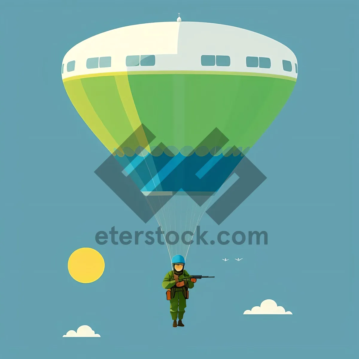 Picture of Colorful Balloon Flying in the Sky