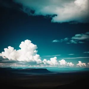 Vibrant Summer Sky with Fluffy Clouds