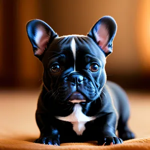 Cute Bulldog Portrait - Adorable Canine with Wrinkles