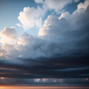 Vibrant Summer Sky with Fluffy Clouds