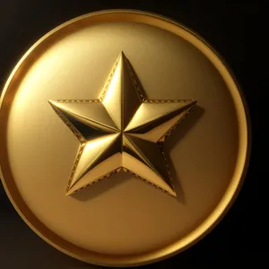 Golden Gem Icon: Shiny Round Design with Glass