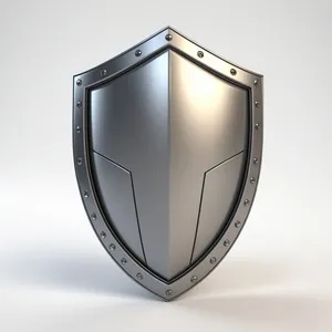 Shiny metal shield graphic design icon