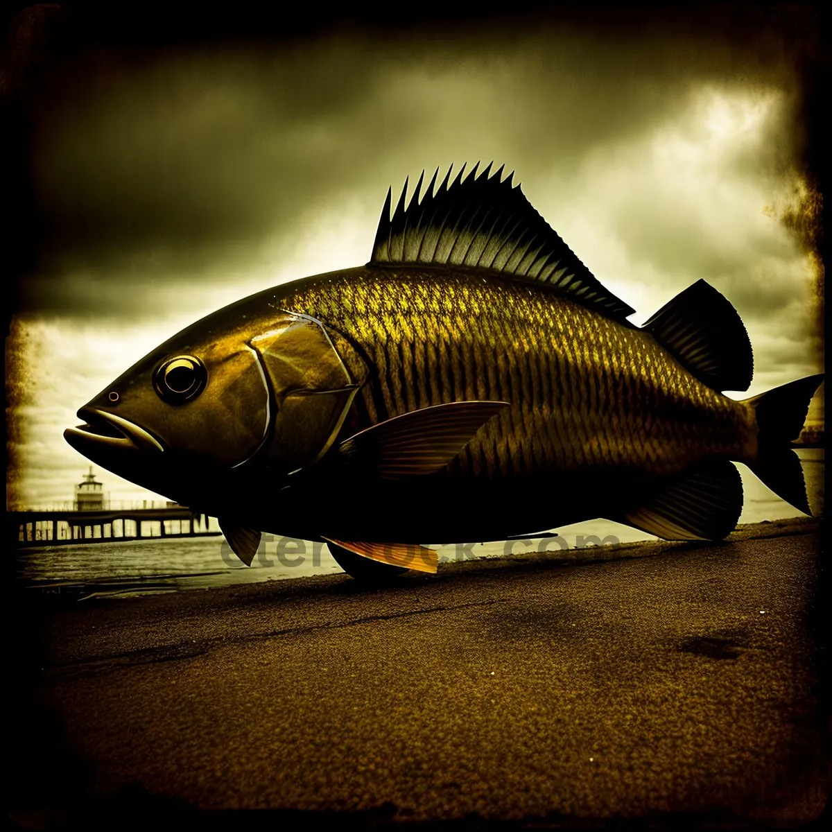 Picture of Colorful Reef Marine Fish Swimming in Tank