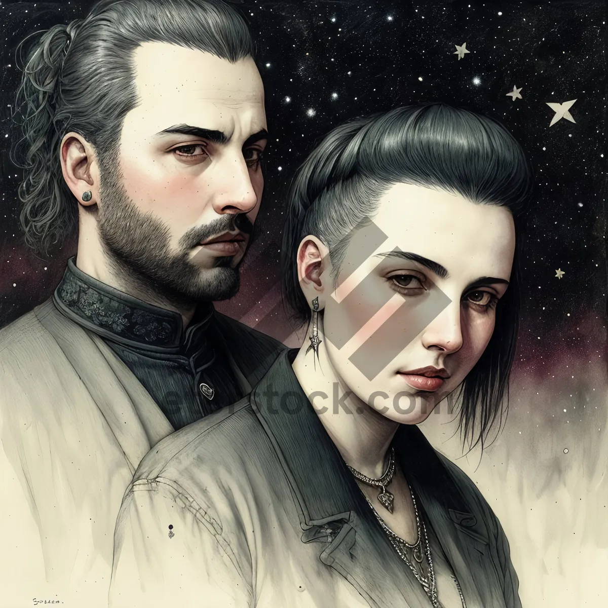 Picture of Elegant Seduction: Sensual Lady with Gorgeous Makeup