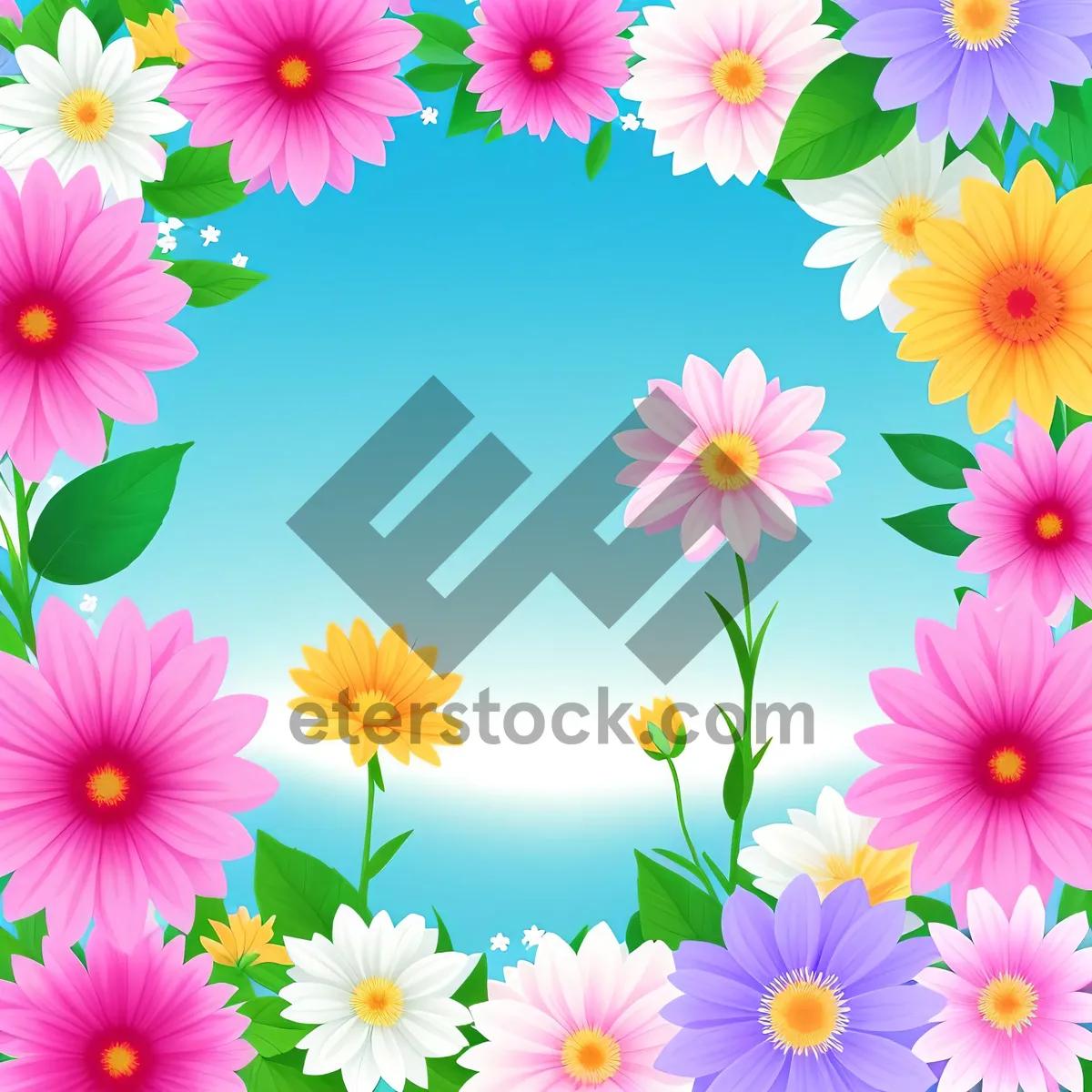 Picture of Colorful Floral Art in Pink - Vibrant Flower Design