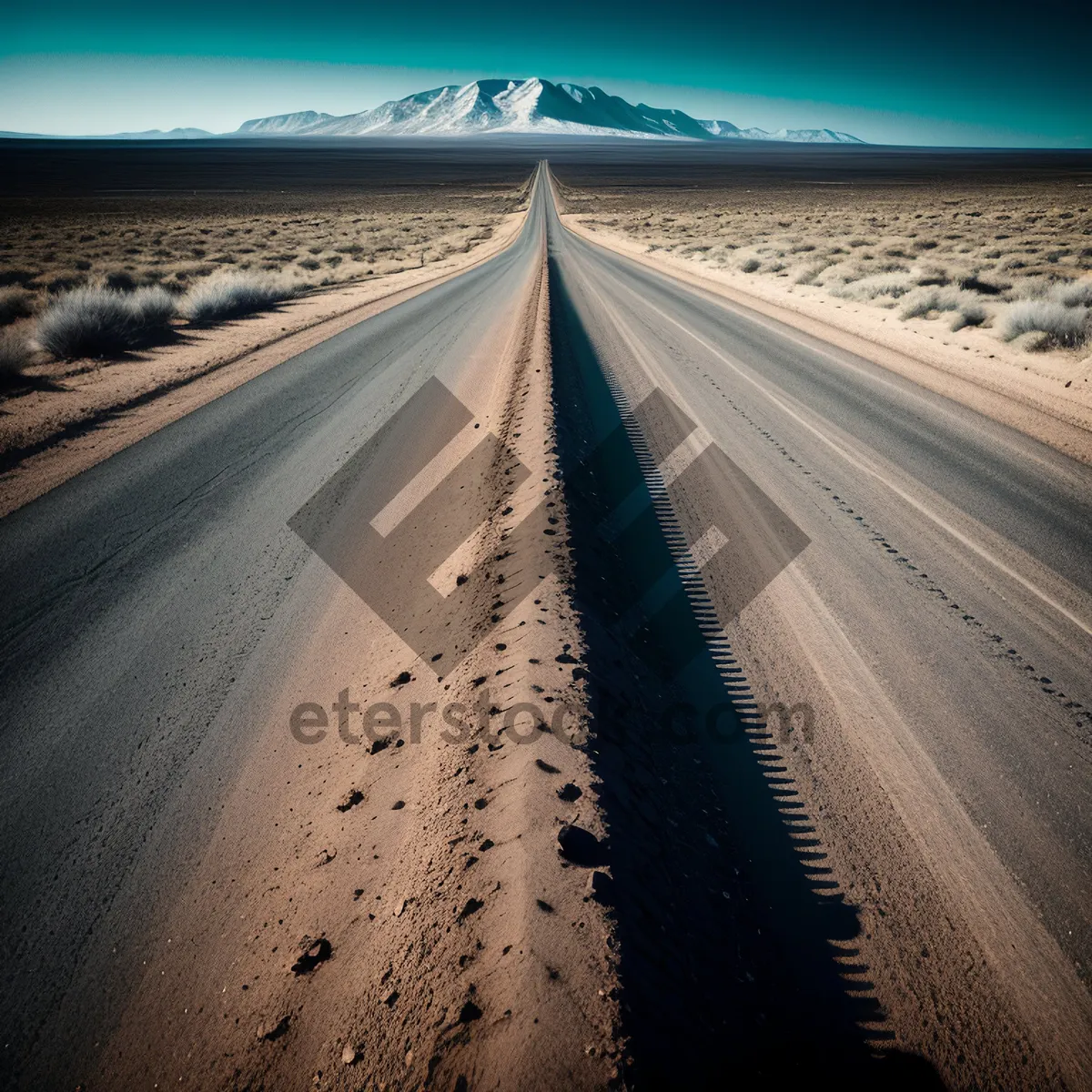 Picture of Transporting through celestial shores: Highway beneath starlit sky