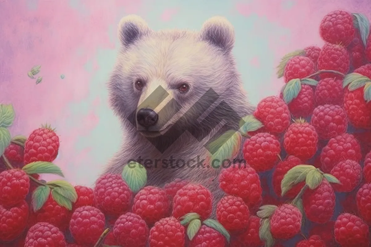 Picture of Fresh Berry Fruit Salad with Teddy Bear Garnish