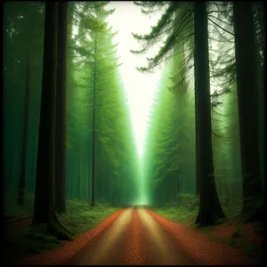 Mystic Bamboo Forest Under Celestial Light