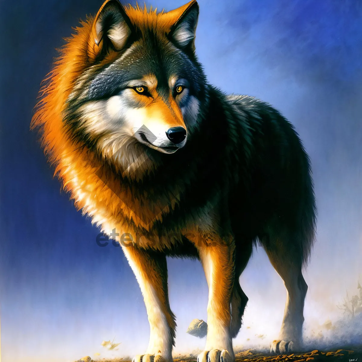 Picture of Majestic Timber Wolf: Fierce Beauty in the Wild