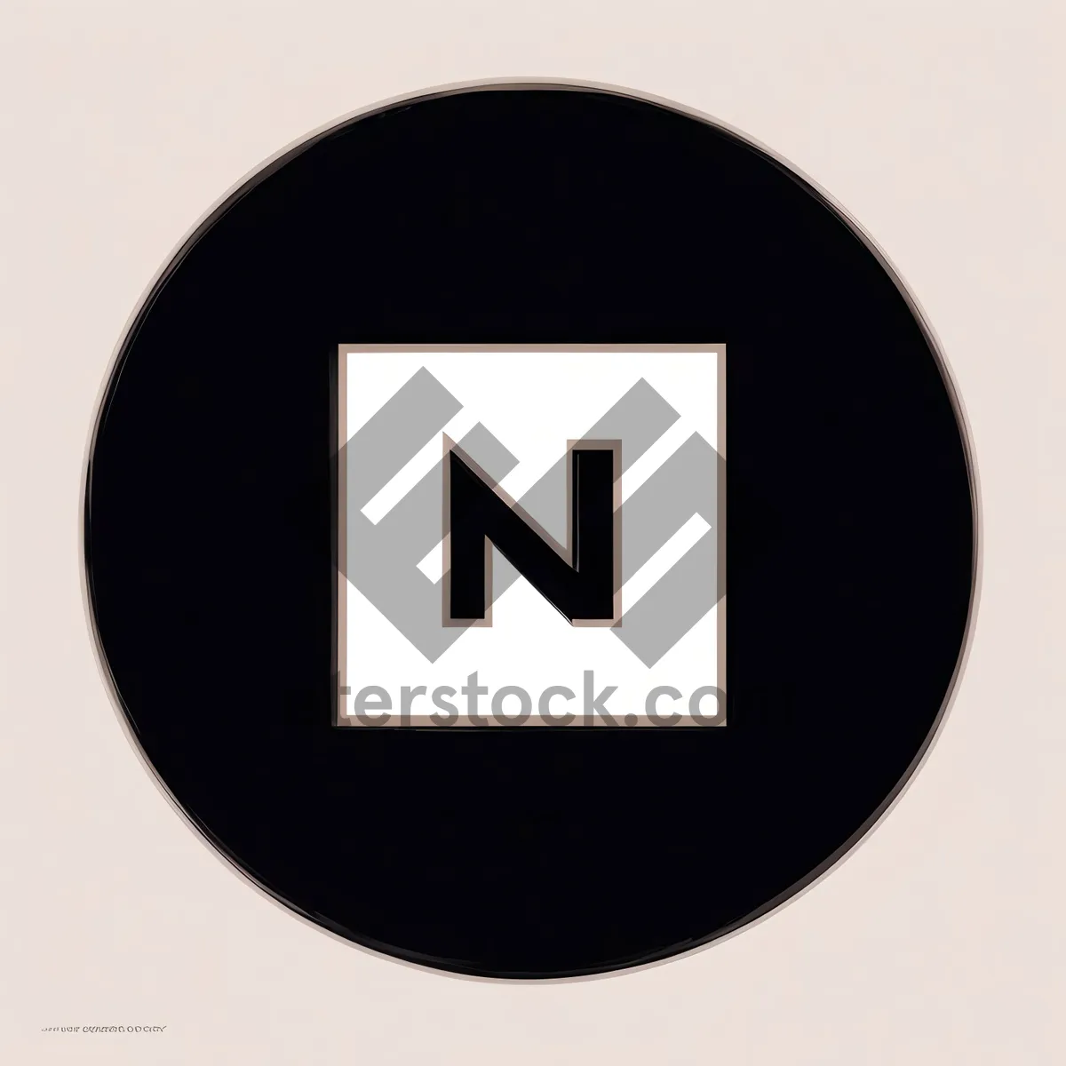 Round shiny black button icon with reflection and shadow.