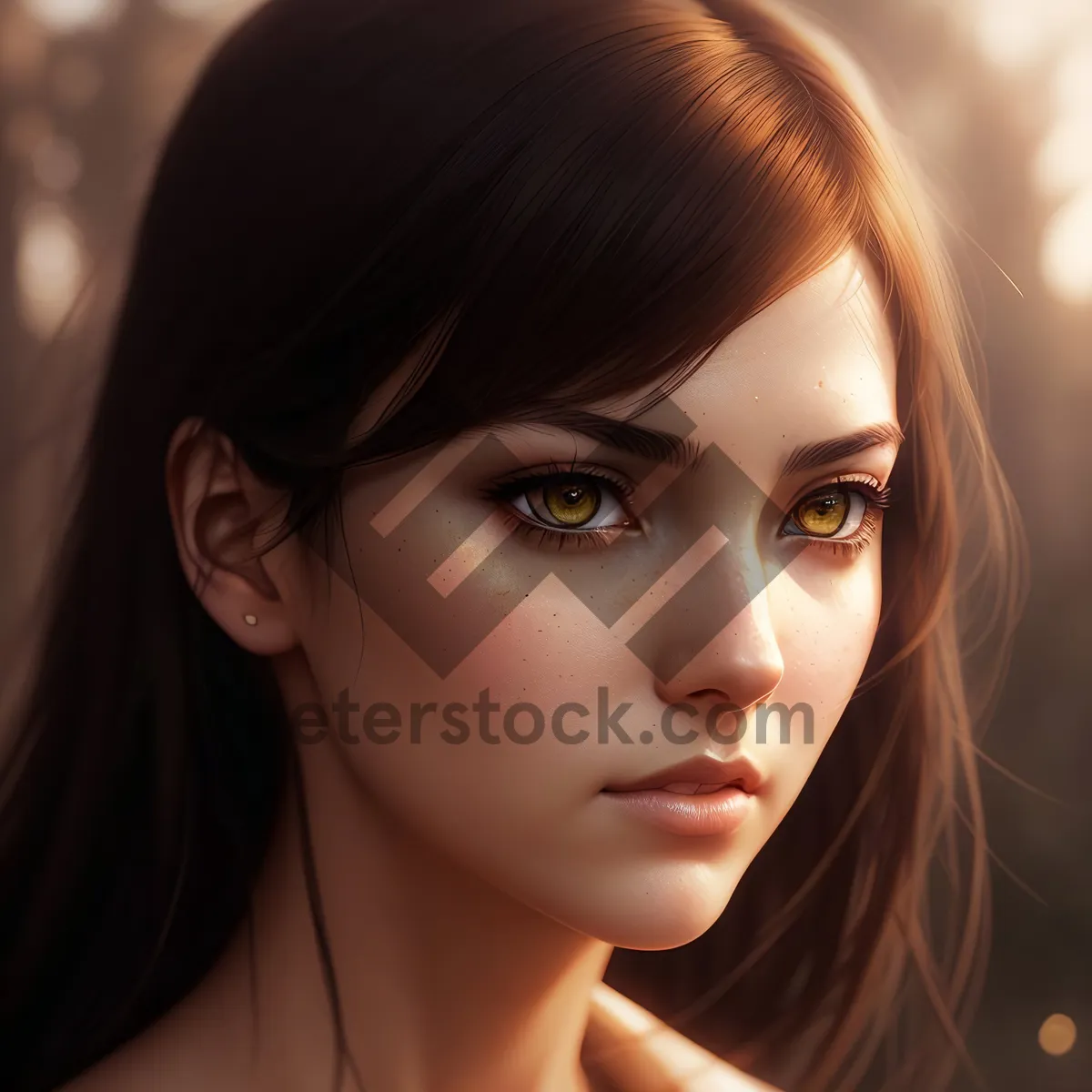 Picture of Sultry Locks: Attractive Model with Seductive Look