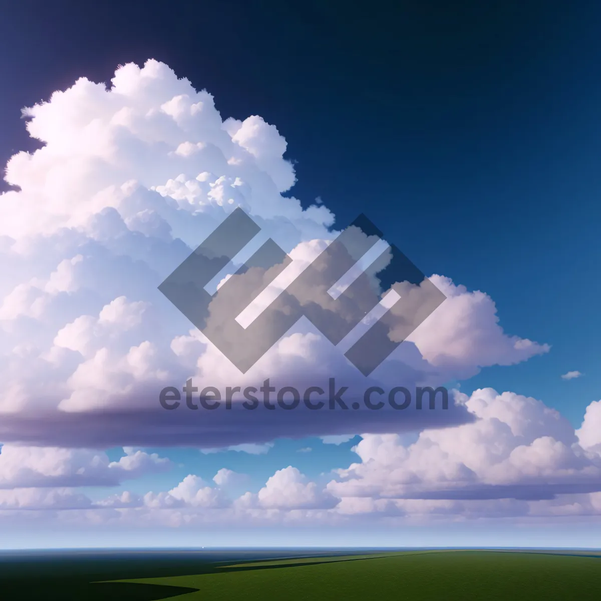 Picture of Vibrant Summer Sky with Cumulonimbus Clouds