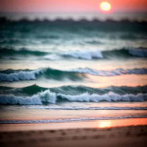 Golden Horizon: Serene Sunset over the Ocean