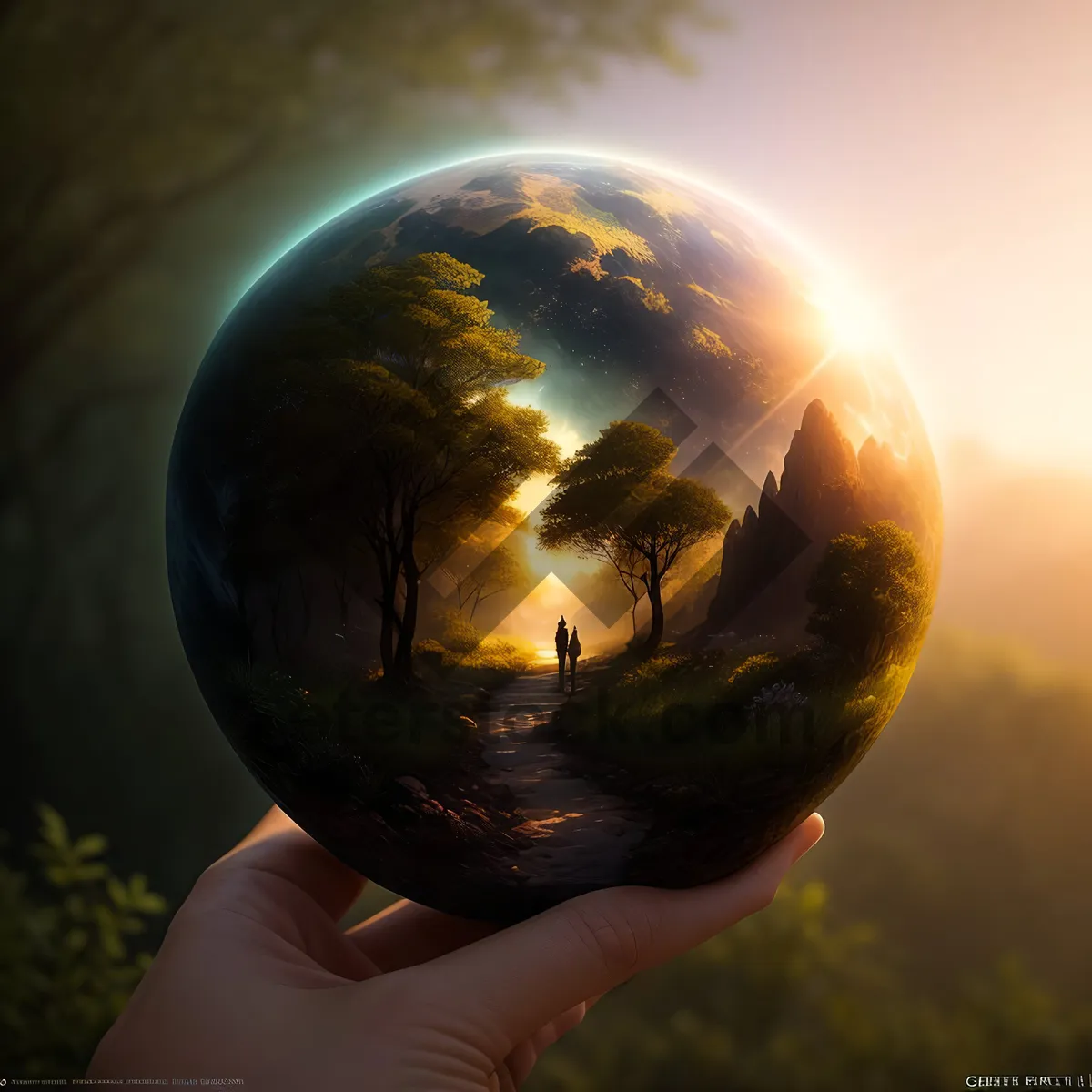 Picture of Global Earth Map in 3D Sphere