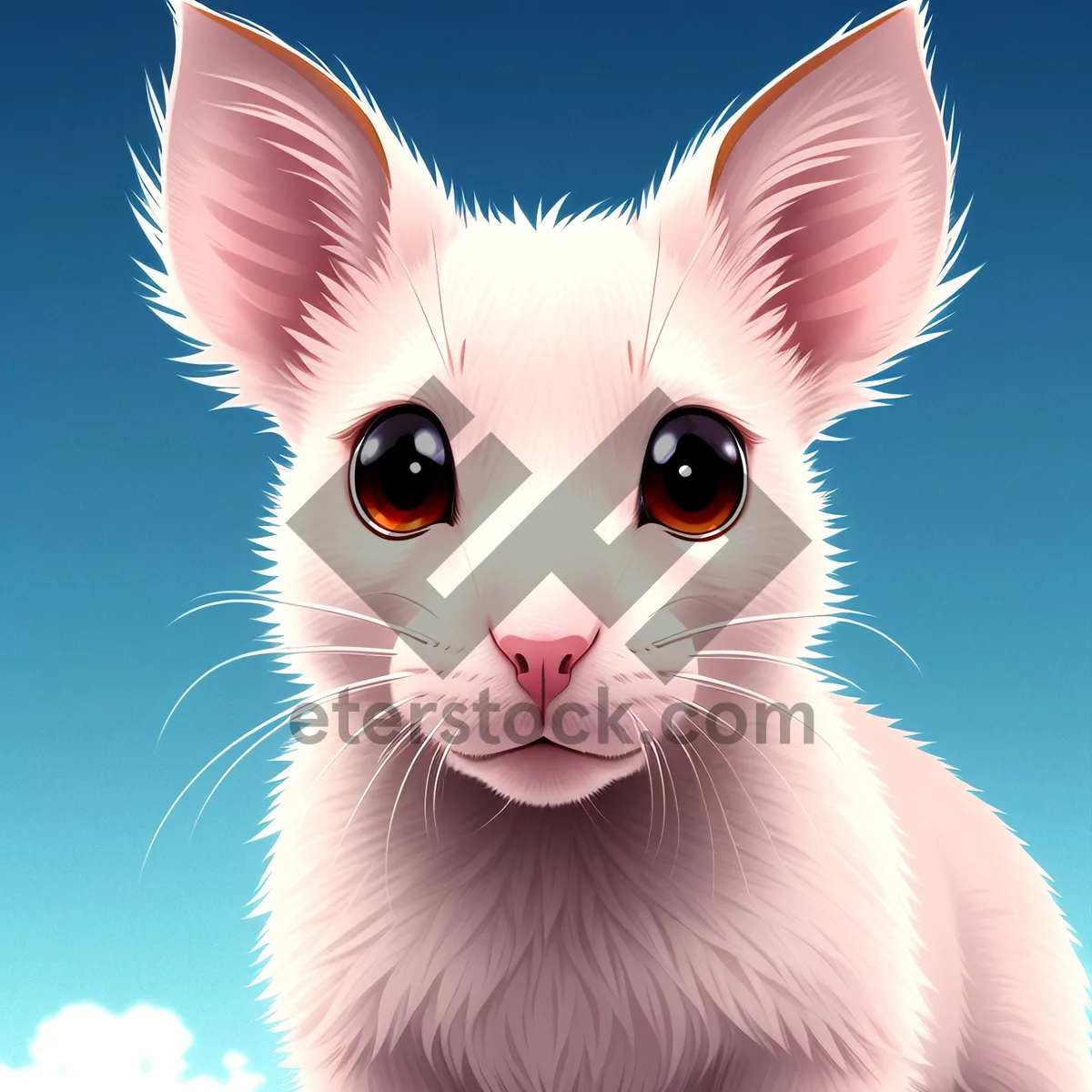 Picture of Fluffy Bunny with Piercing Kitty Eyes