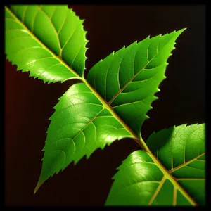 Vibrant Maple Leaf in Lush Spring Forest