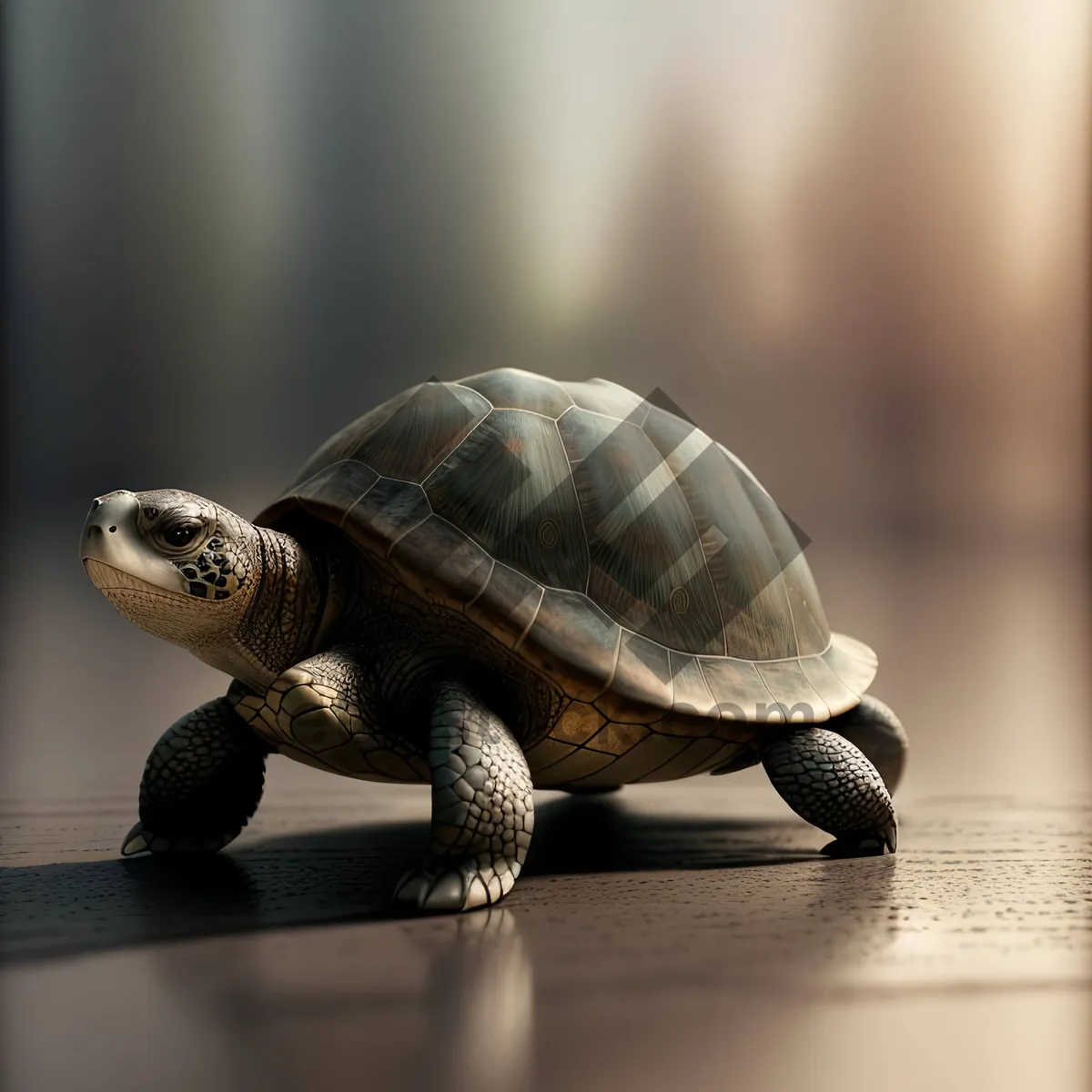 Picture of Adorable Mud Turtle Basking in Water