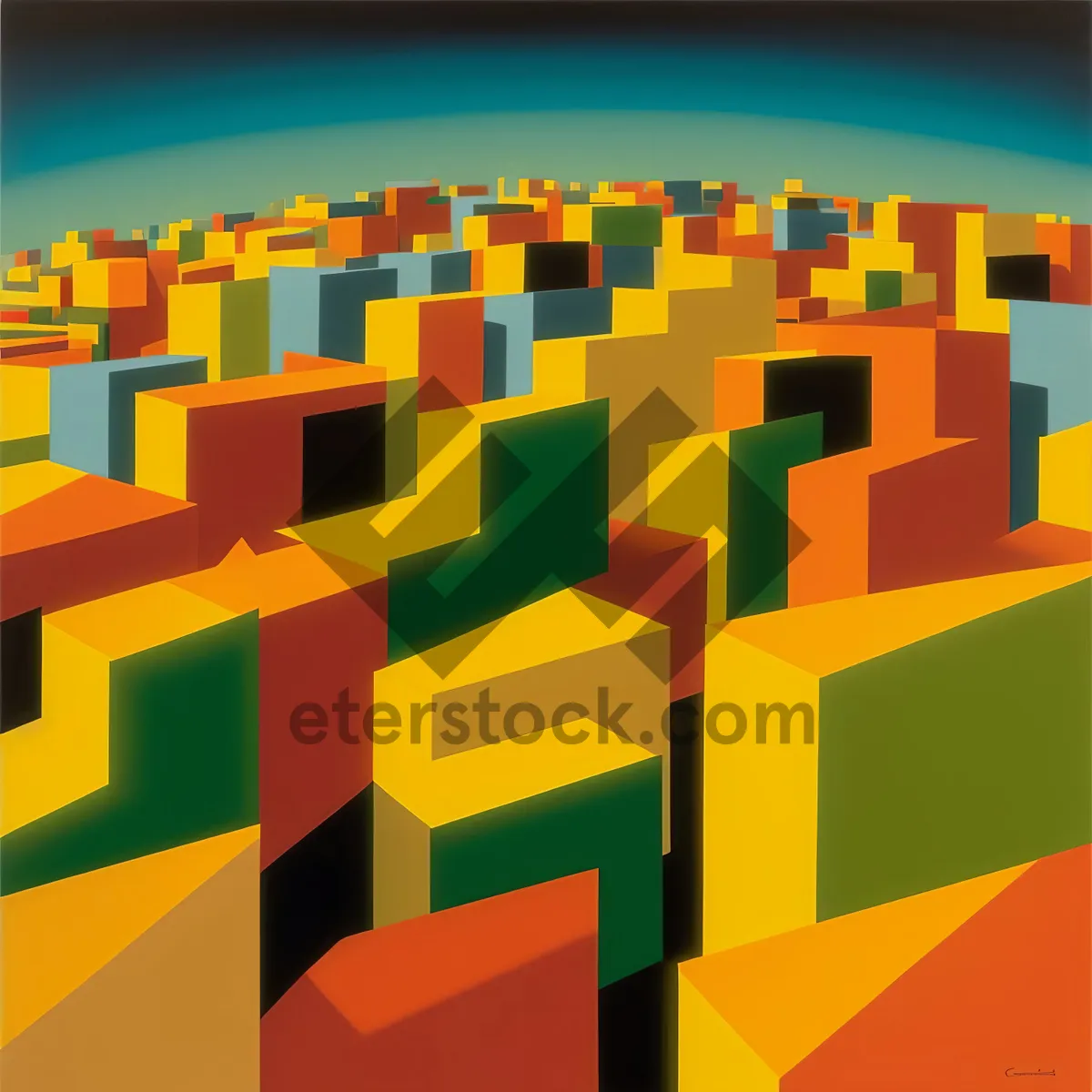 Picture of Geometric 3D Cube Pattern Design