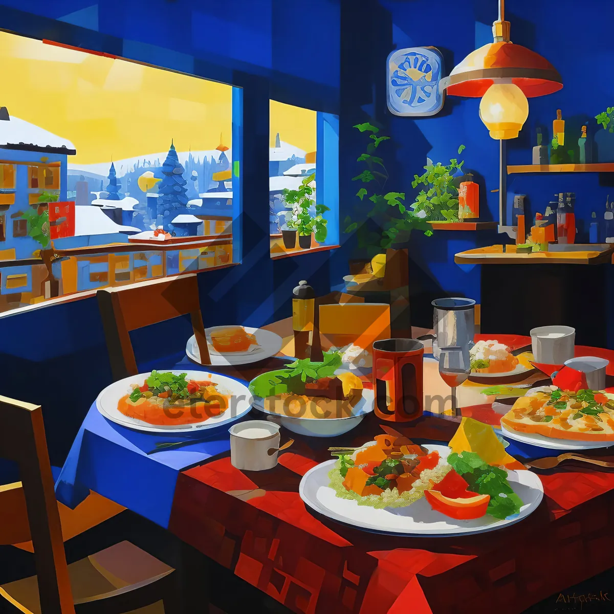 Picture of Luxurious Restaurant Dining Room Decor