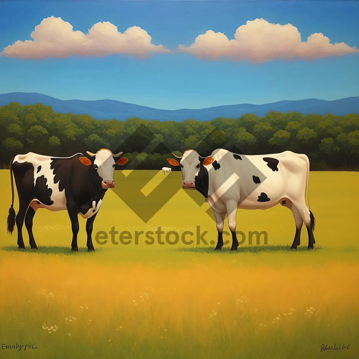 Picture of Livestock Grazing in Rural Farm Landscape