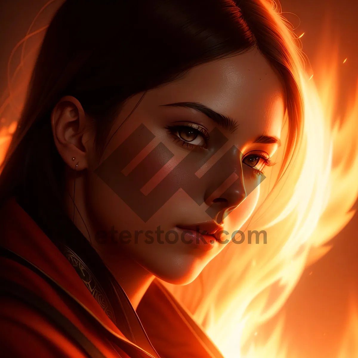 Picture of Sultry Brunette with Intense Gaze