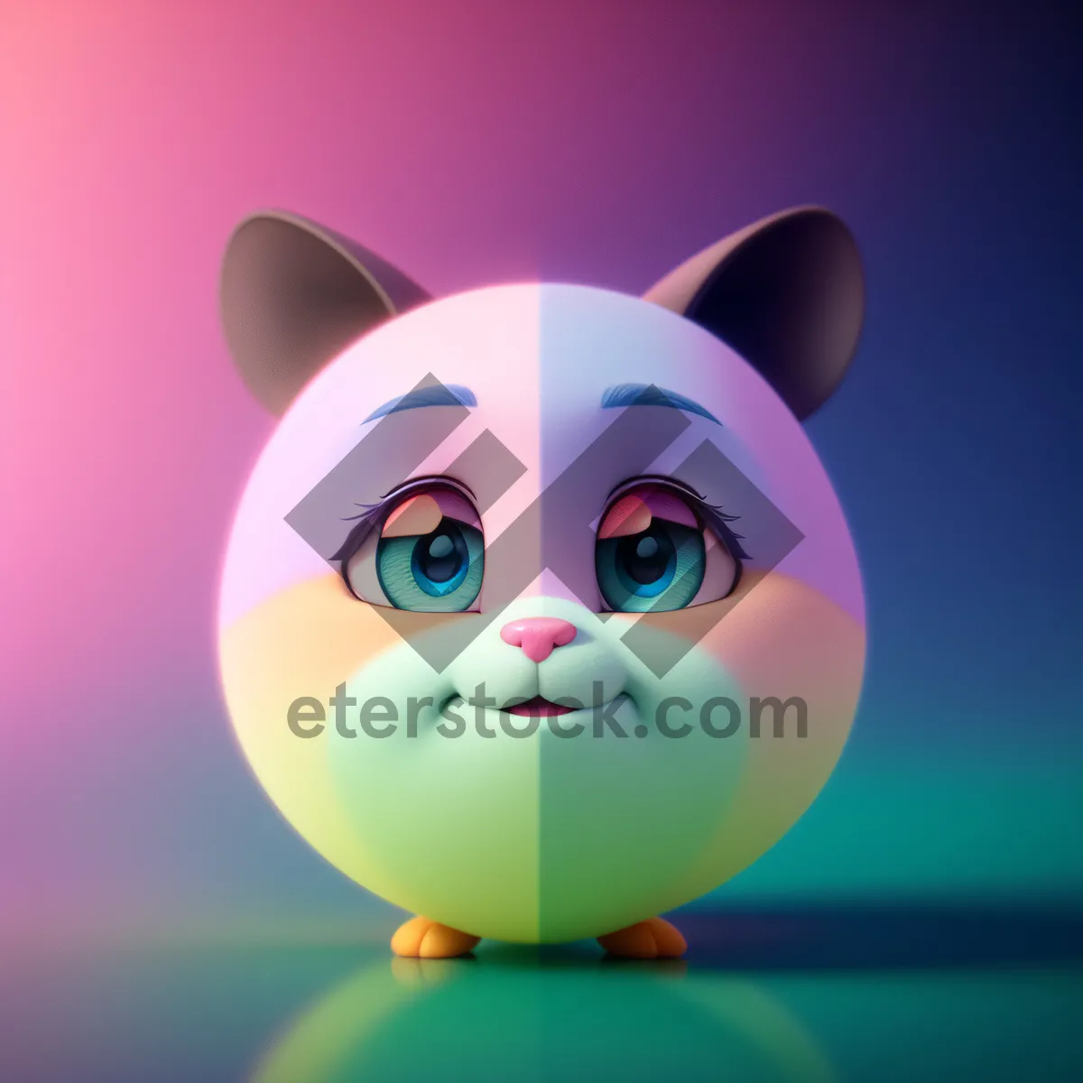 Picture of Happy Bunny Cartoon Ear: Cute and Funny Baby Animal Art