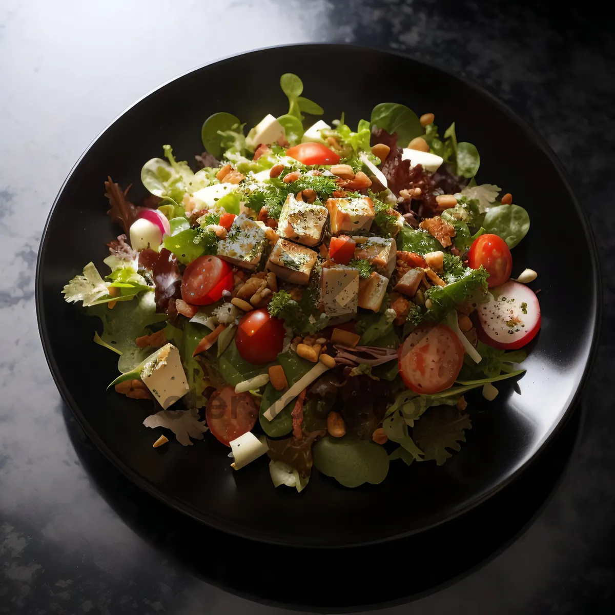 Picture of Grilled vegetable salad with olive oil dressing.