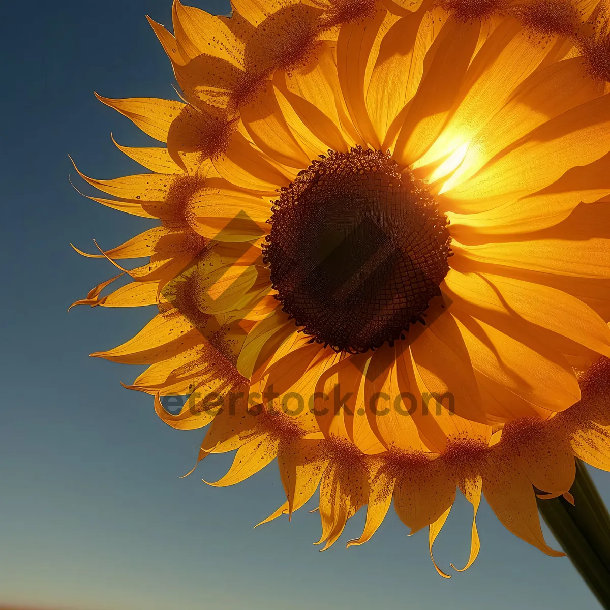 Picture of Bright Sunflower Blooming in Colorful Garden