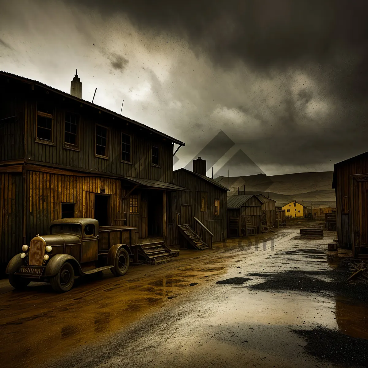 Picture of Urban Warehouse with Skyline View