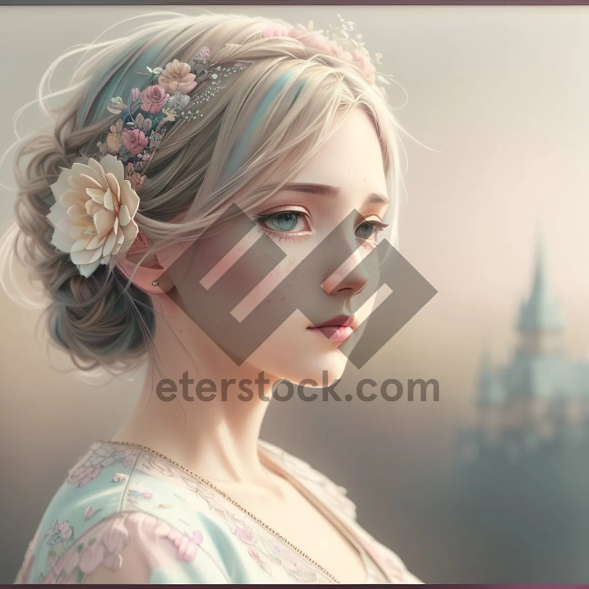 Picture of Blond Beauty with Smiling Eyes and Stylish Fashion