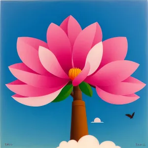 Colorful Lotus Flower Card for Island Celebration Design.