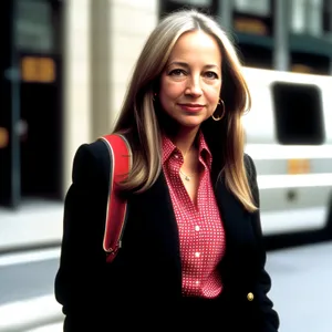 Smiling Brunette Businesswoman - Fashion Model in Casual attire