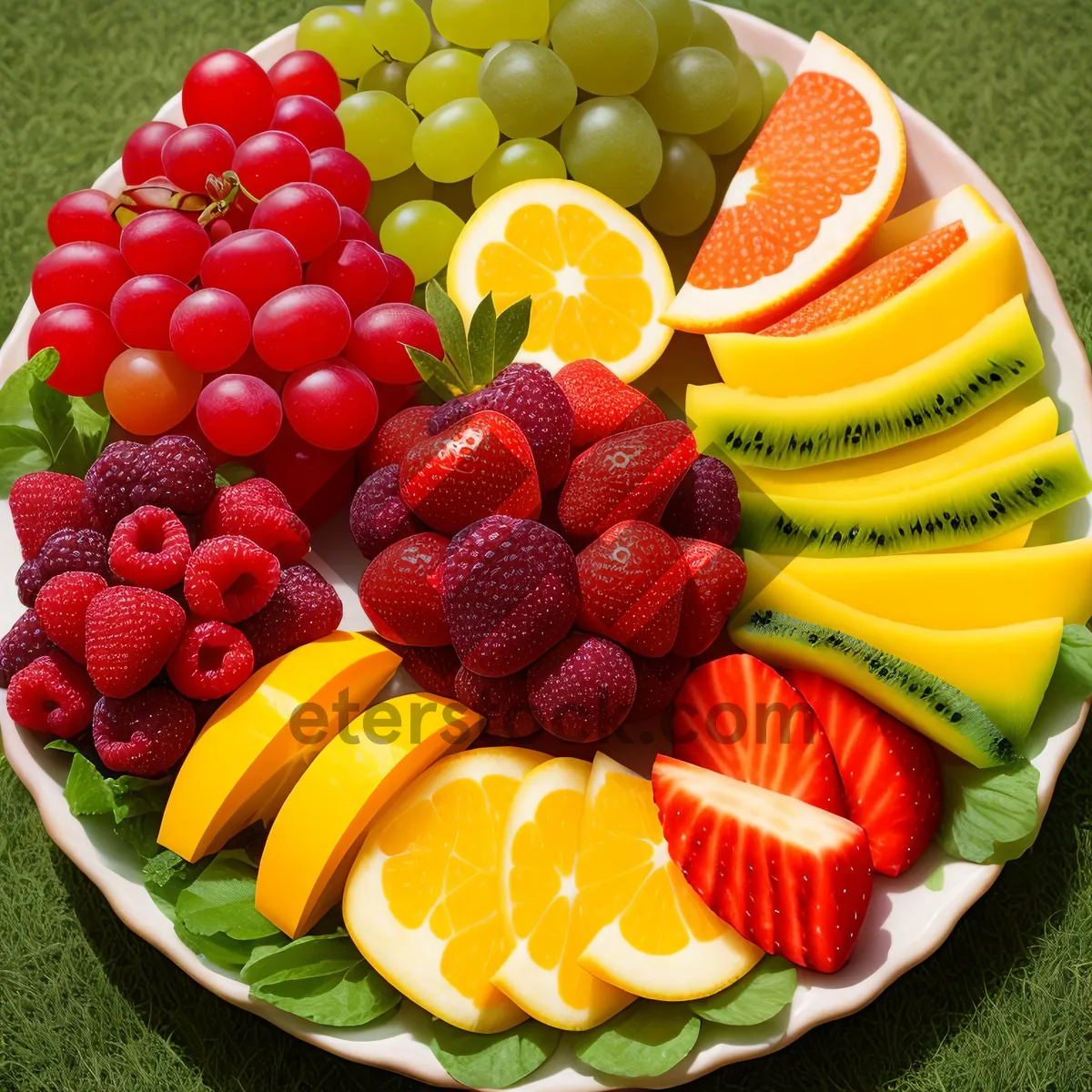 Picture of Refreshing Summer Fruit Bowl: Kiwi, Berries, and Bananas