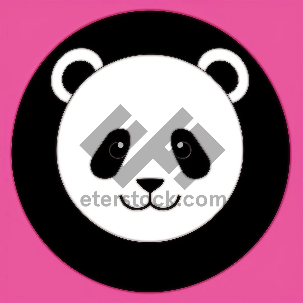 Picture of Black Cartoon Button Icon - Round Circle Design