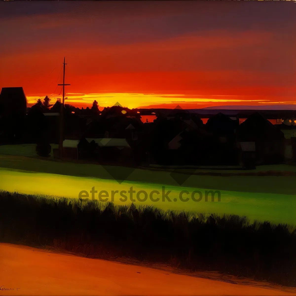 Picture of Scenic Sunset on Golf Course Road