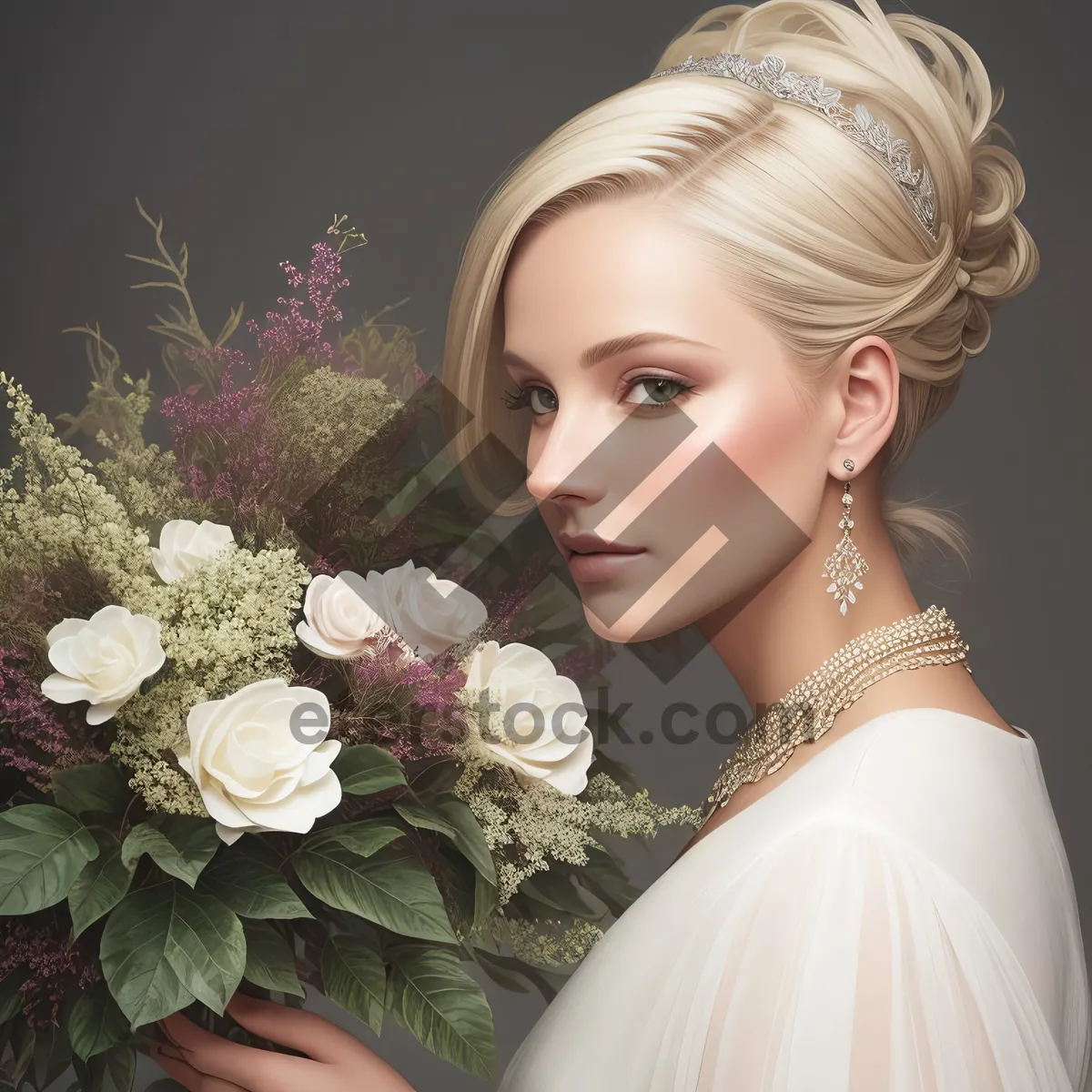 Picture of Sacred Beauty: Spiritual Bride with Graceful Bouquet