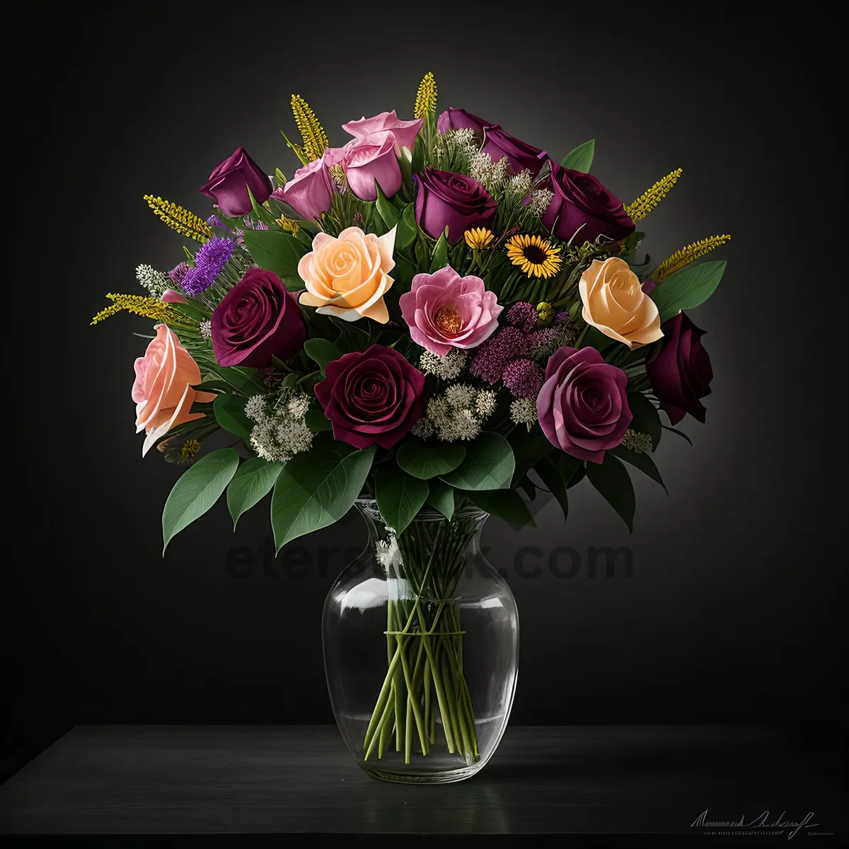Picture of Colorful Floral Bouquet in a Vase