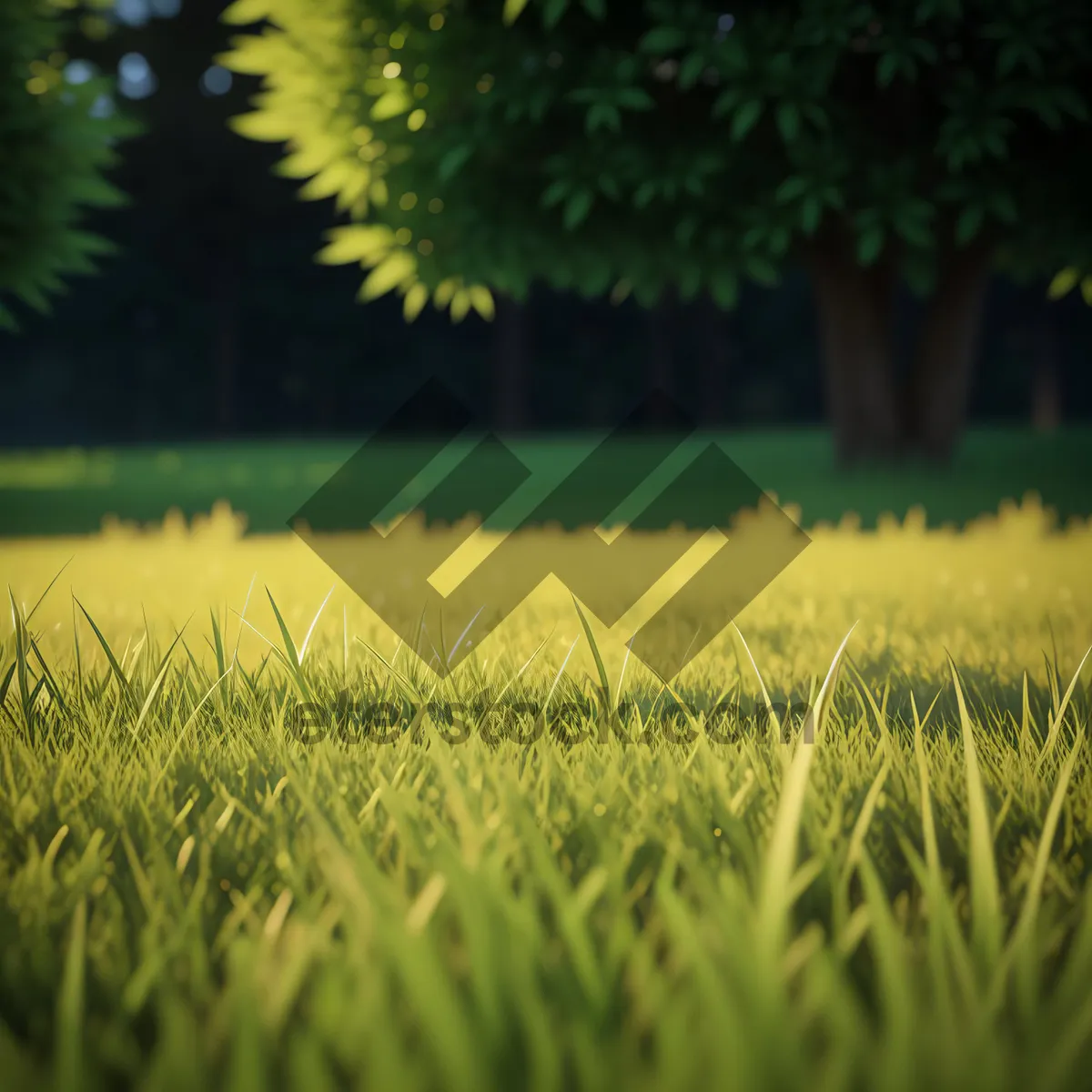 Picture of Green Summer Field with Growing Wheat on Rural Farm