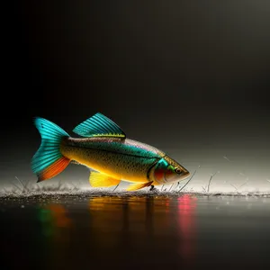 Colorful Tropical Fish Swimming in Aquarium
