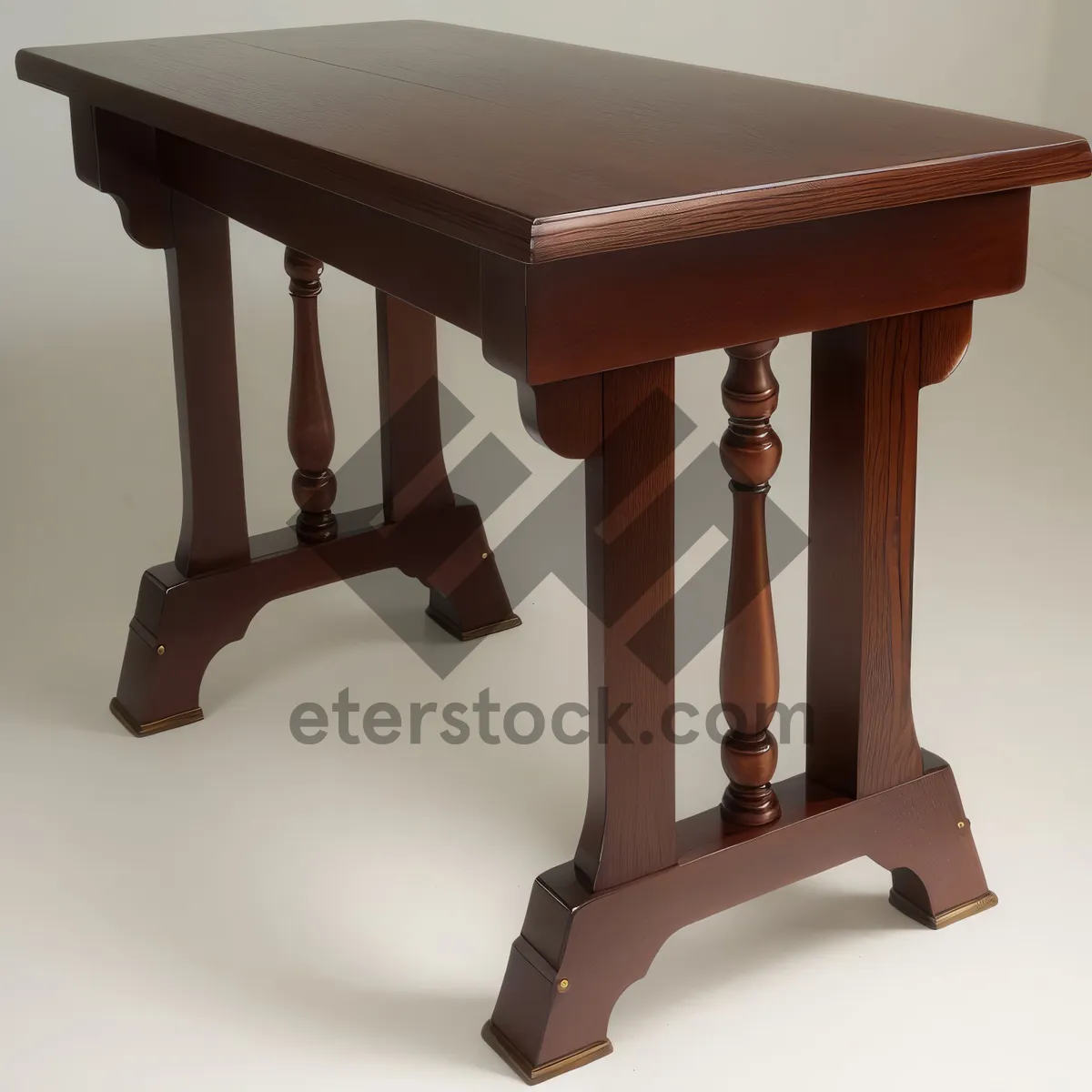 Picture of Wooden Antique Table with Sturdy Support