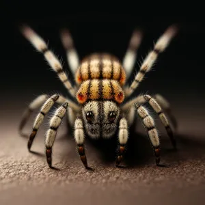 Black Arachnid in Wildlife: Wolf Spider with Strong Legs