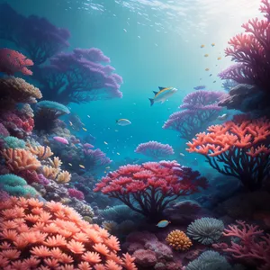 Colorful Coral Reef Teeming with Marine Life