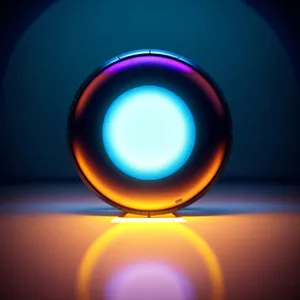 Shiny Black Glass Button Icon with Laser Light