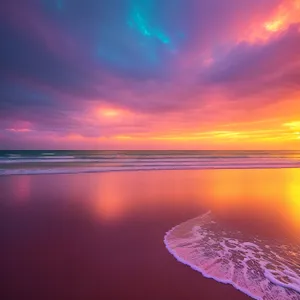 Serene Sunset over Majestic Ocean